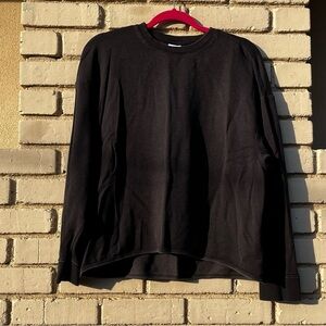 Nike Yoga Cropped Sweatshirt in Black - Size Large